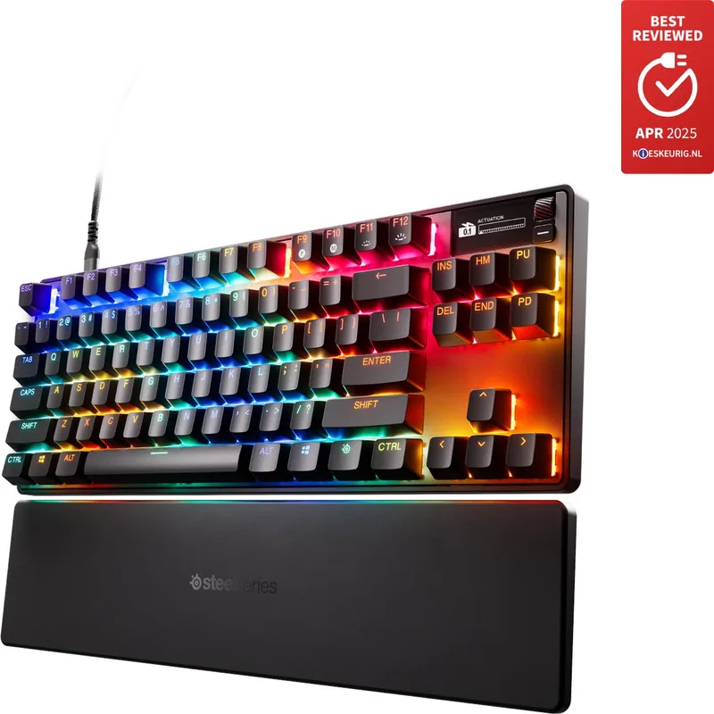 Apex Pro TKL Gen 3 - Analoog Magnetisch Gaming Toetsenbord - Bedraad - US QWERTY van SteelSeries, Zwart, US – cover