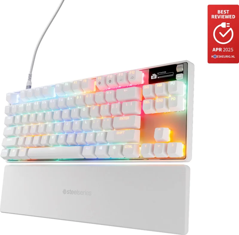 Apex Pro TKL Gen 3 - Analoog Magnetisch Gaming Toetsenbord - Bedraad - US QWERTY by SteelSeries, White, US – cover