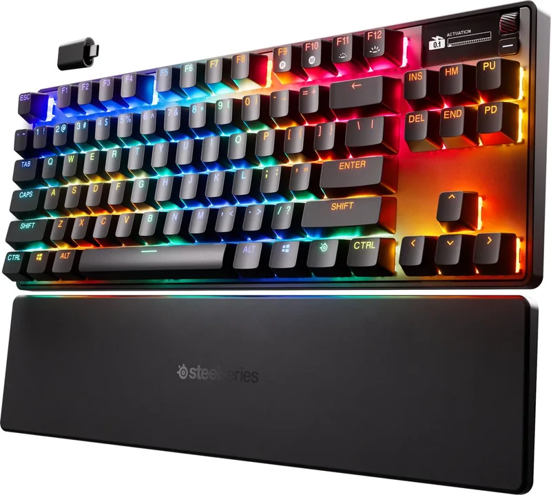 Apex Pro TKL Gen 3 - Analoog Magnetisch Gaming Toetsenbord - Draadloos - US QWERTY van SteelSeries, Zwart, US – cover