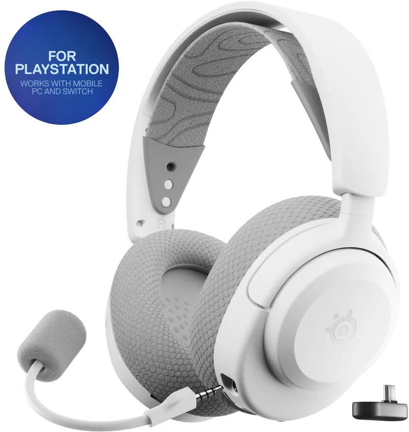 Arctis Nova 3P Wireless - Draadloze Gaming Headset - PlayStation de SteelSeries, Blanc – jaquette