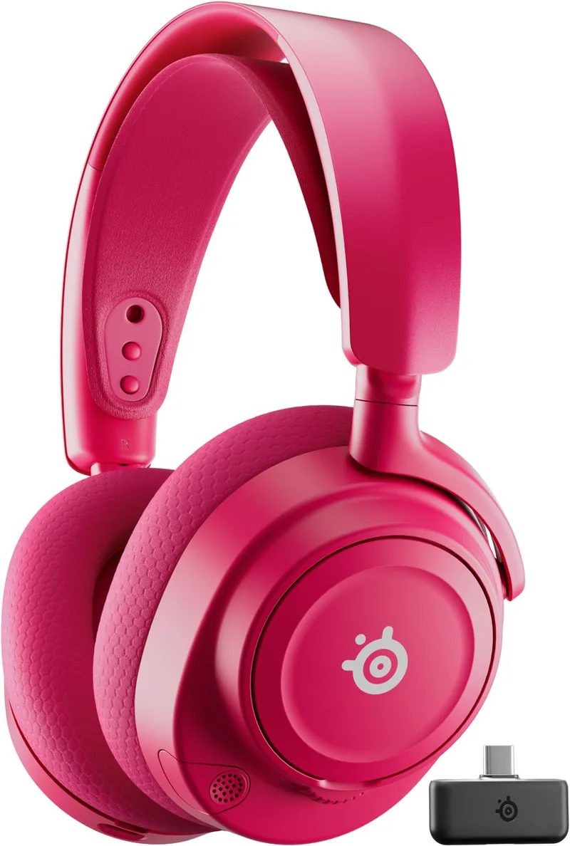Arctis Nova 7 Gen 2 - Draadloze Gaming Headset - 50 uur accuduur - PC, PlayStation, Switch & Mobiel de SteelSeries, Magenta – jaquette