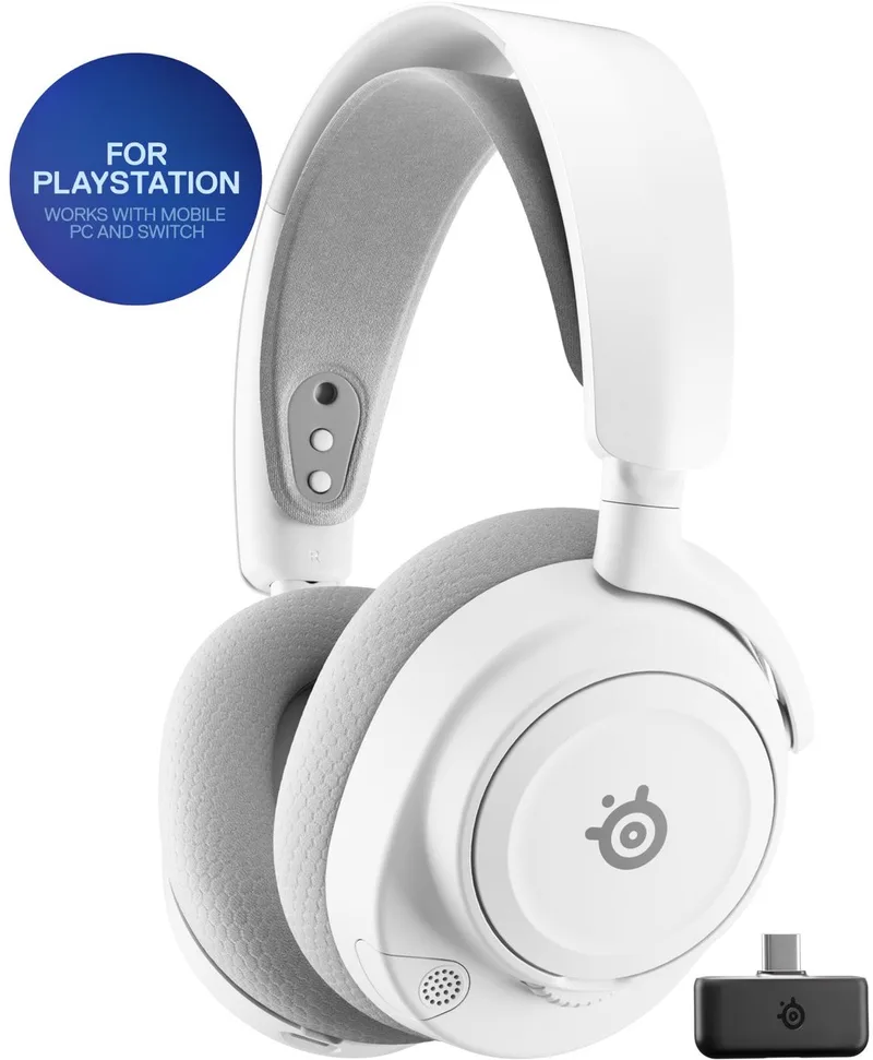 Arctis Nova 7P Gen 2 - Draadloze Gaming Headset - PlayStation 4 & 5 van SteelSeries, Wit – cover