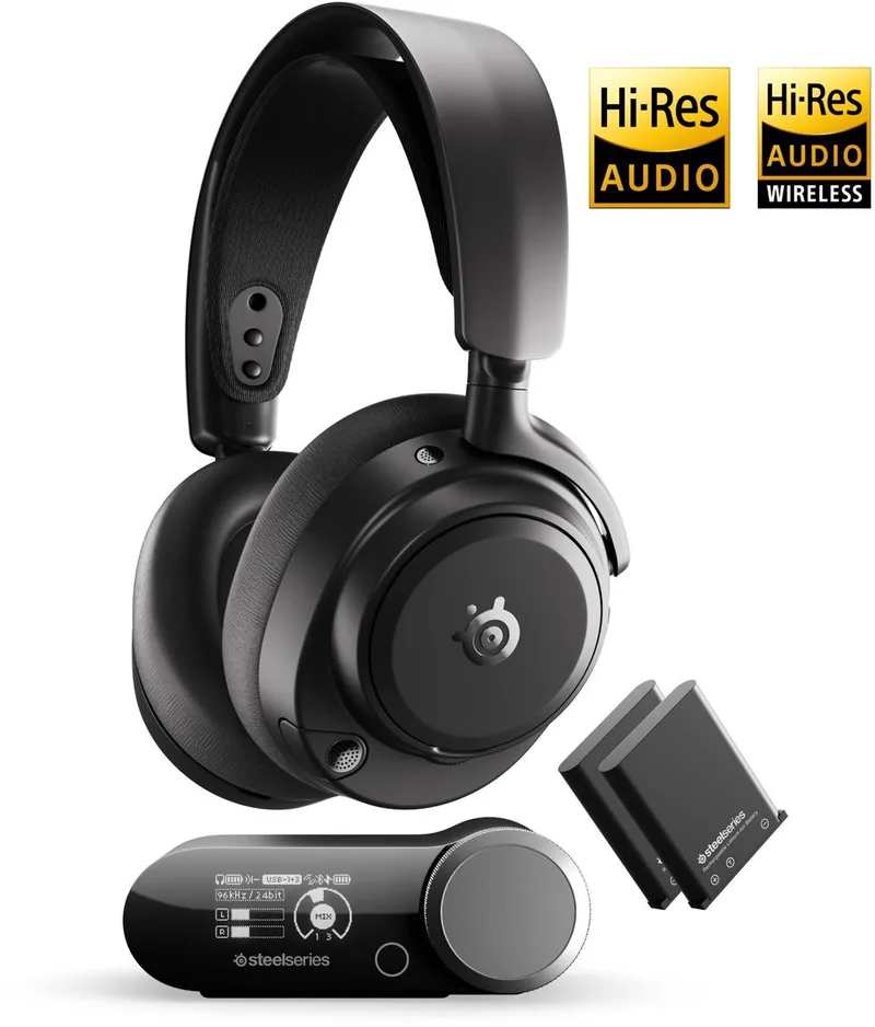 Arctis Nova Pro Omni - Hi-Res Wireless Certified Gaming Headset - PC, PlayStation, Xbox & Switch by SteelSeries, Black – cover