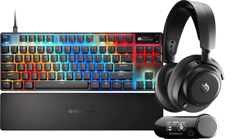 Arctis Nova Pro Omni Zwart + Apex Pro TKL Gen 3 Qwerty Zwart by SteelSeries – cover