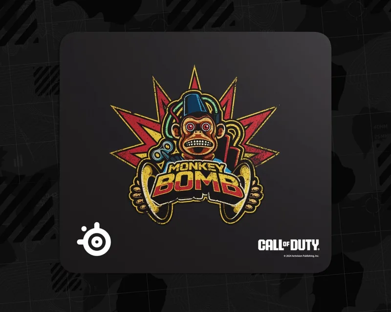 QcK L Muismat - Call of Duty: Monkey Bomb Edition - 450 mm x 400 mm by SteelSeries, Yellow – cover