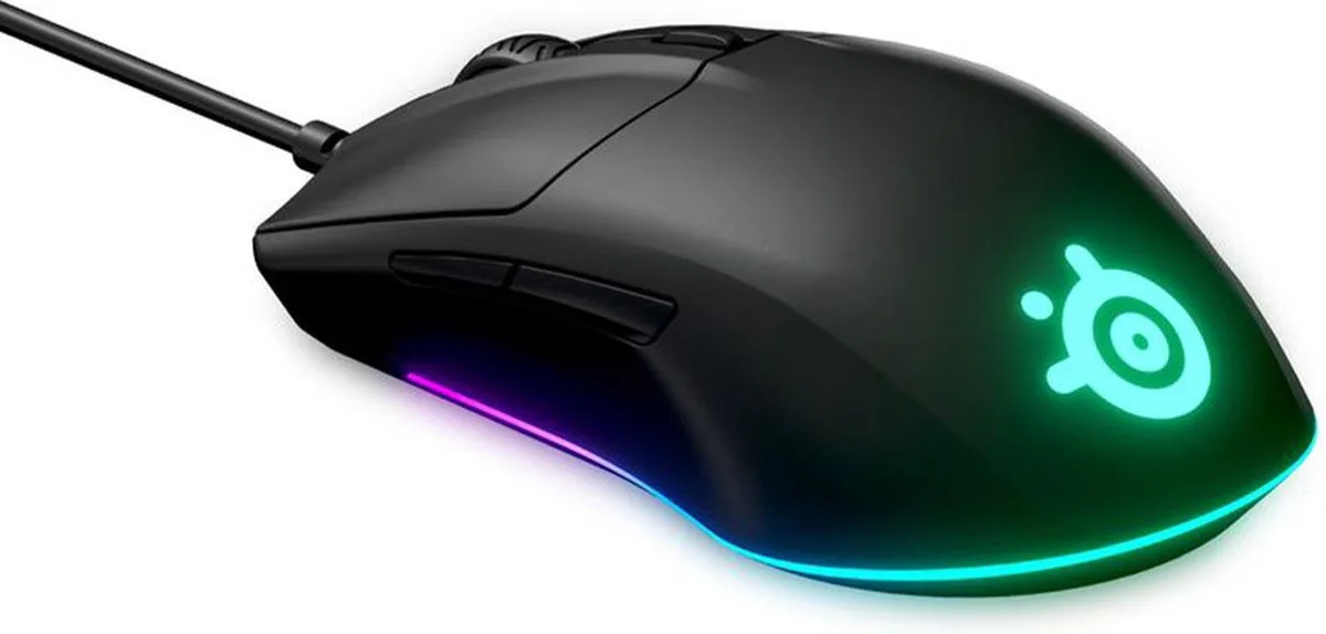 Rival 3 - Optische Gaming Muis - RGB - 8500 CPI- Zwart fra SteelSeries, Zwart Gen1 – cover