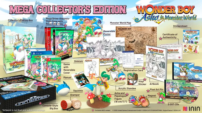 Wonder Boy Asha in Monster World Mega Collector's Edition van Strictly Limited Games, Nintendo Switch – cover