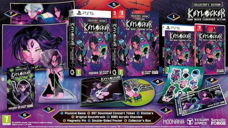 Keylocker Turn Based Cyberpunk Action Collector's Edition van Tesura, PS5 – cover
