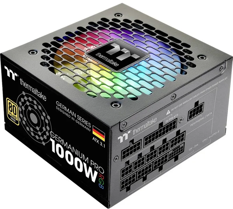 AC/DC-inbouwnetvoeding 1000 W ATX 80 Plus Gold van Thermaltake, Kleurloos – cover