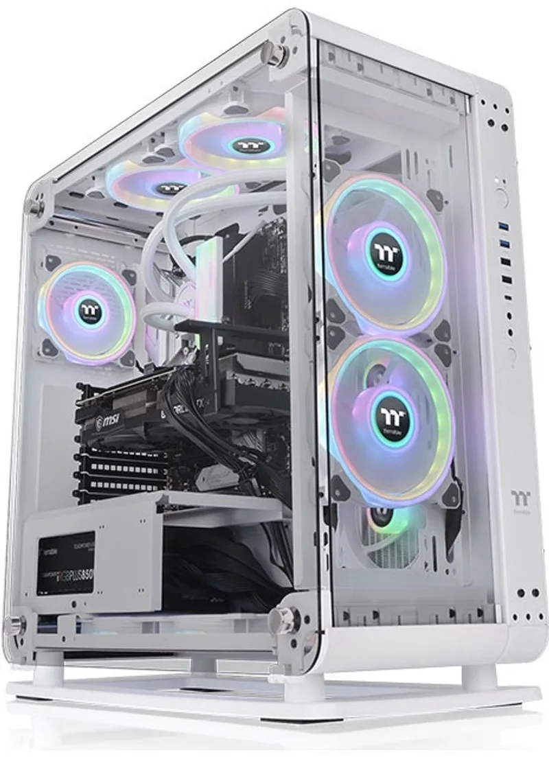 Core P6 Tempered Glass Snow Mid Tower Midi Tower van Thermaltake, Wit – cover