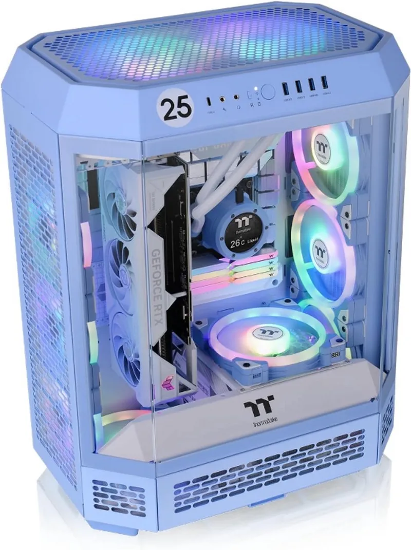 The Tower 600 – Midi toren pc-behuizing – blauw de Thermaltake, Hortensia blauw – jaquette