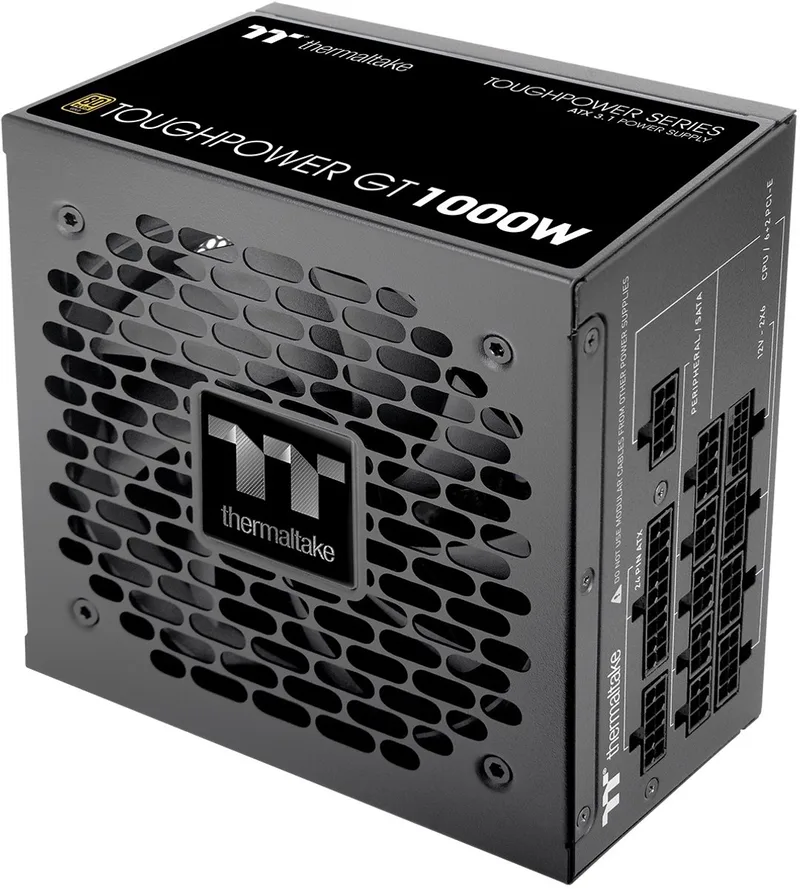 Toughpower GT - Interne Voeding - 80+ Platinum - 1000W - ATX 3.1 - PCIe Gen 5.1 by Thermaltake, Black – cover