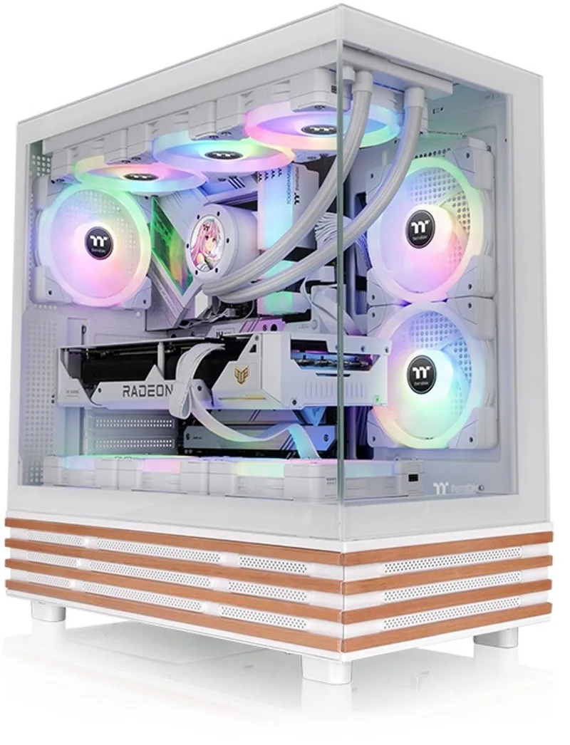 View 270 Plus WS ARGB Snow Midi Tower van Thermaltake, Wit – cover