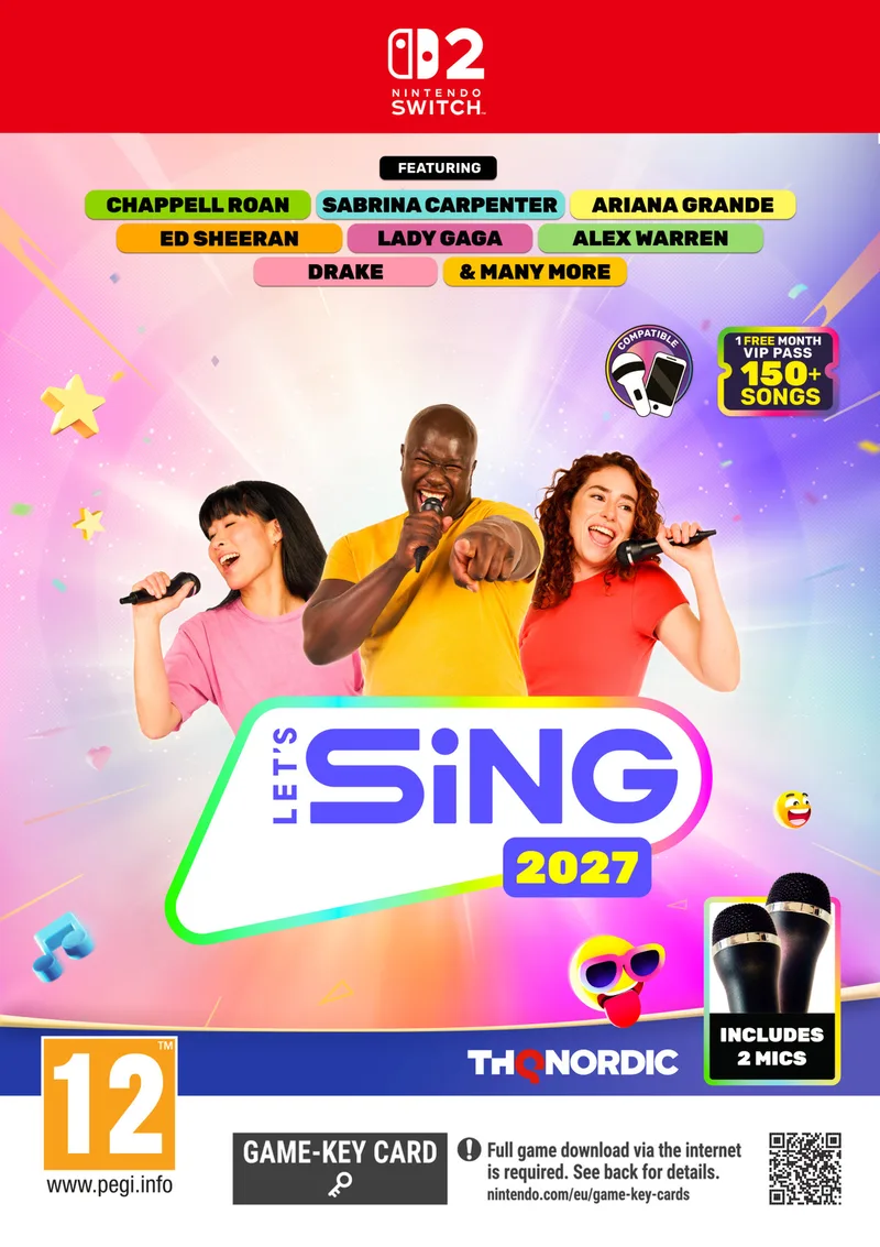Let's Sing 2027 - 2 Mic Bundle - International Version van THQ Nordic, Nintendo Switch 2 – cover