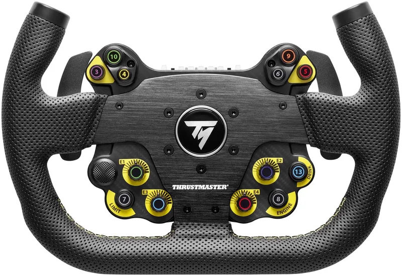 EVO Racing 31U Leather – Afneembaar "U"-Vormig Racestuur met EVO Hub – 25 Knoppen & LED's – PS5, Xbox & PC by Thrustmaster, Black – cover