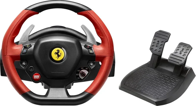 Ferrari 458 Spider - Racestuur en Pedalen - met bibratie - voor Xbox One, Xbox Series S & X van Thrustmaster – cover