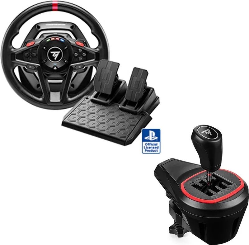 T128-P + TH8S SHIFTER - Bundle Stuurwiel voor Playstation 4/5 en PC - Inclusief TH8S-shifter - inclusief T2PM-pedaalset by Thrustmaster – cover