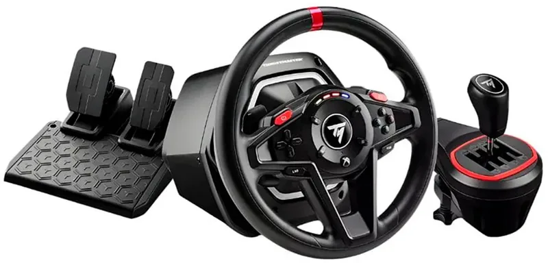 T128-X + TH8S SHIFTER - Racestuur en Pedalen - Force Feedback - met shifter - voor PC, XBOX Series - geschikt voor Forza Horizon 6 van Thrustmaster – cover