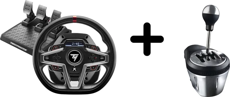 T248-X – Racestuur en 3 Pedalen + TH8A Gaming racestuurshifter - voor Xbox, PC - geschikt voor Forza Horizon 6 van Thrustmaster – cover