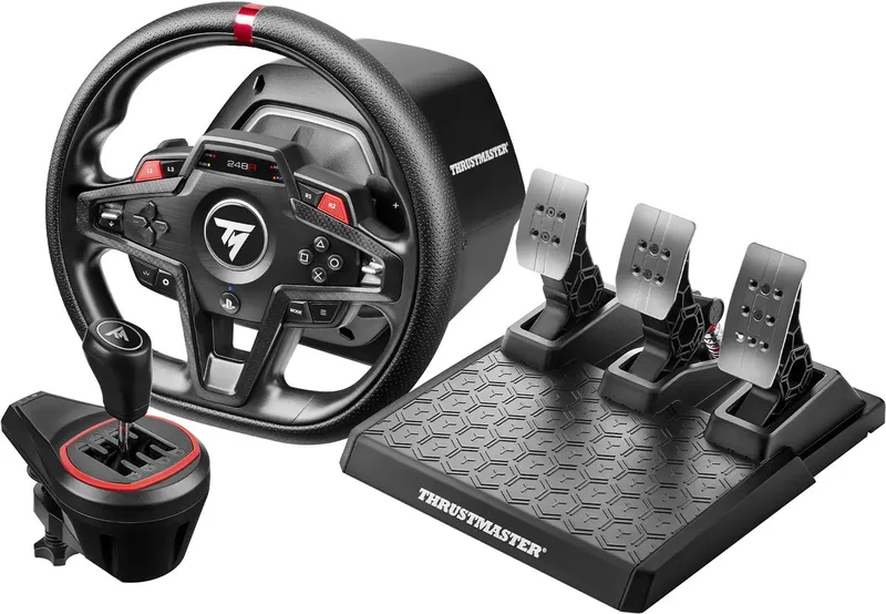 T248R Shifter Pack - 3,1 Nm Force Feedback Racestuur met TH8S-Shifter en 3 Pedaalset - voor PS5, PS4, PC - Geschikt voor Forza Horizon 6 van Thrustmaster – cover
