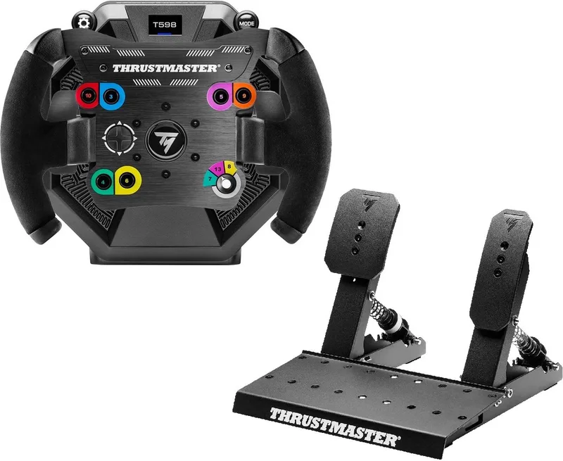 T598 Servo Base + Open Wheel Add-On + Raceline Pedals LTE - Direct Axial Force Feedback Sim Racing Bundle - PS5 - PC - PS4 de Thrustmaster – jaquette