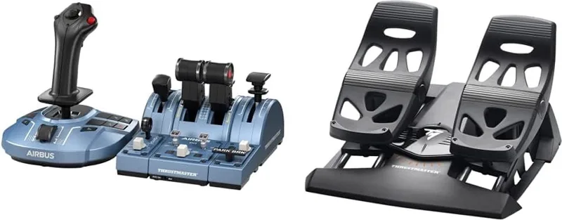 TCA Captain Pack Airbus (Joystick + throttle) + TFRP Rudder Pedals - PC van Thrustmaster – cover