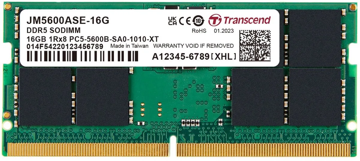 JetRam JM5600ASE-16G geheugenmodule 16 GB 1 x 16 GB DDR5 5600 MHz by Transcend – cover