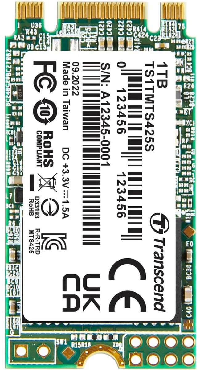 M.2 SSD 425S 1 TB SATA III 3D NAND från Transcend – omslag