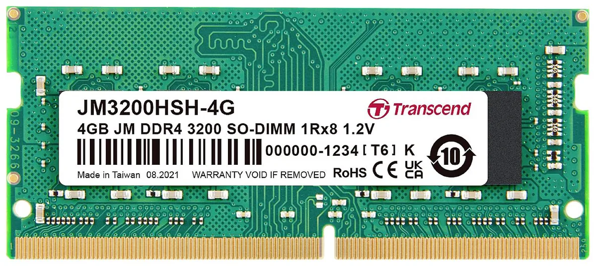 SO DDR4 4GB PC 3200 CL22 Transcend JetRam, JM3200HSH-4G fra Transcend – cover
