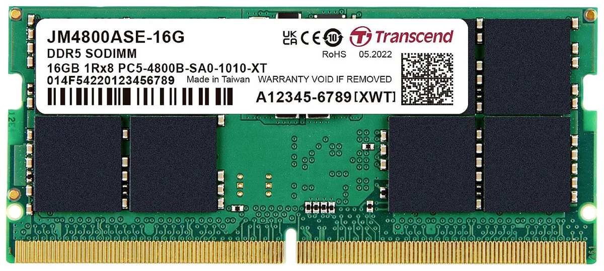 SO DDR5 16GB PC 4800 CL40 Transcend JetRAM, JM4800ASE-16G från Transcend – omslag