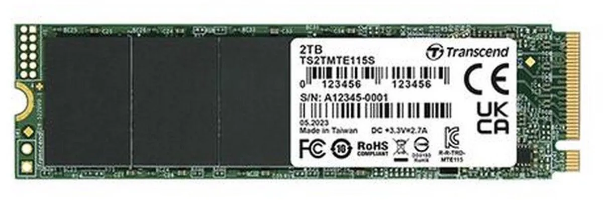 Transcend 115S 250 GB NVMe/PCIe M.2 SSD 2280 harde schijf PCIe NVMe 3.0 x4 Retail TS250GMTE115S van Transcend – cover