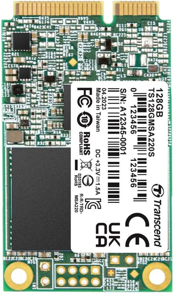 Transcend 220S 128 GB mSATA SSD harde schijf SATA 6 Gb/s Retail TS128GMSA220S fra Transcend – cover