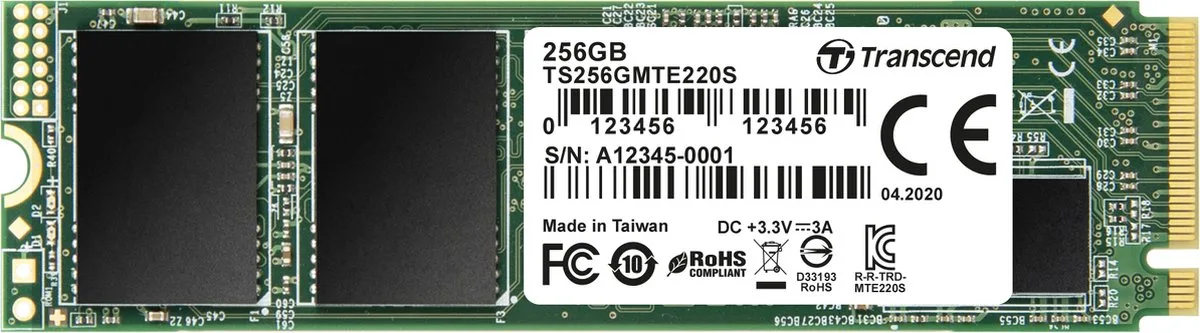 Transcend 220S NVMe/PCIe M.2 SSD 2280 harde schijf 256 GB M.2 NVMe PCIe 3.0 x4 fra Transcend – cover