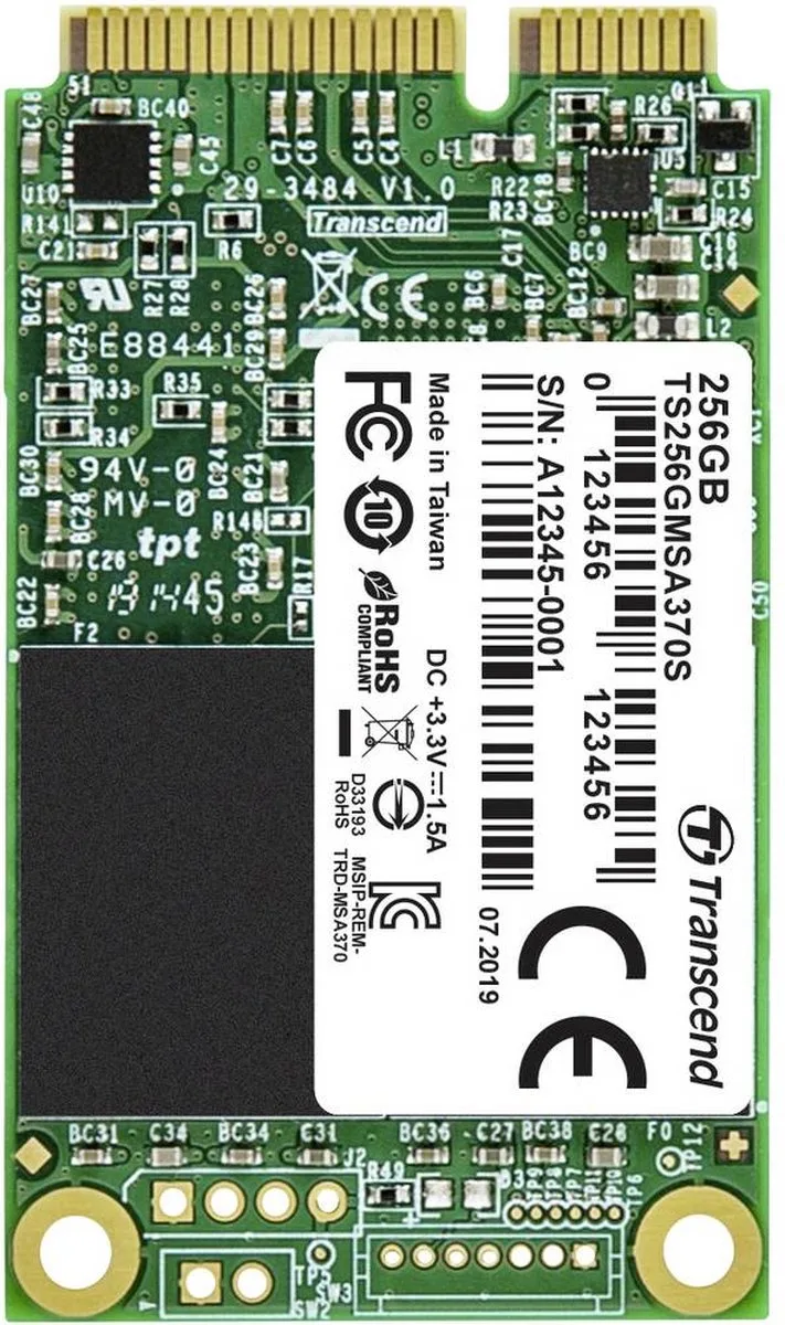 Transcend 256 GB SSD-hårddisk mSATA SATA 6 Gb/s Box TS256GMSA370S från Transcend – omslag