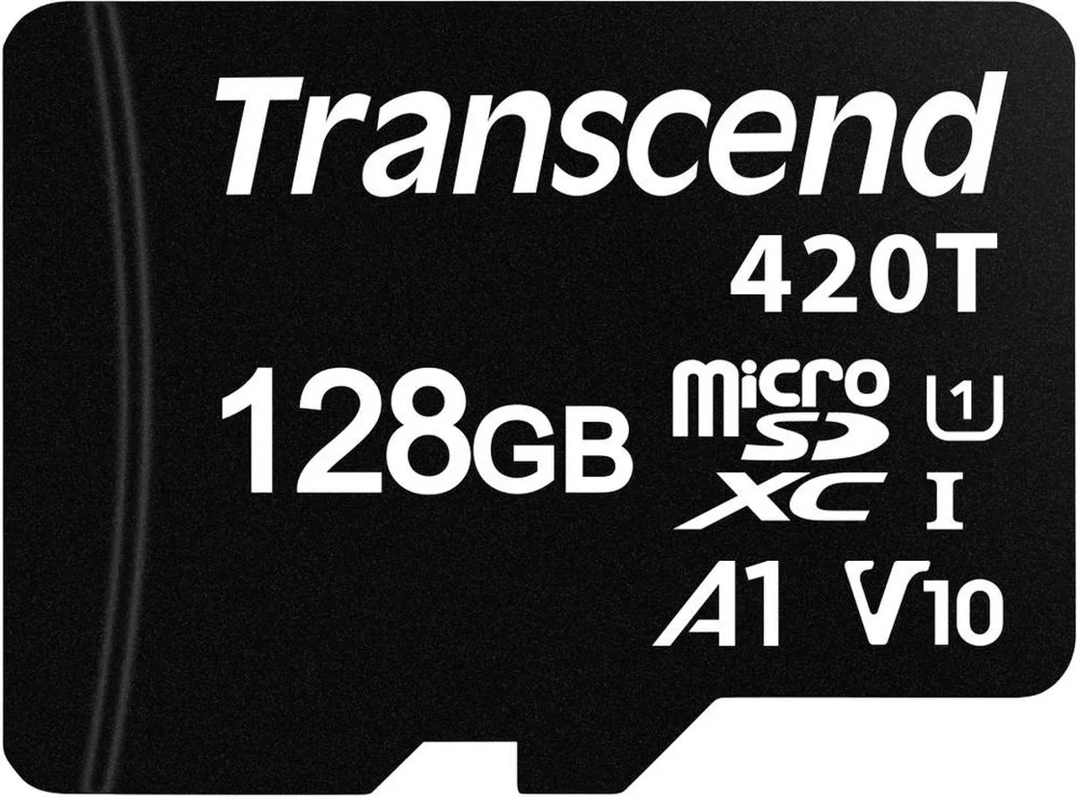 TS128GUSD420T microSD-kaart Industrial – Class 10 – UHS-I från Transcend, Kleurloos, 128 GB – omslag