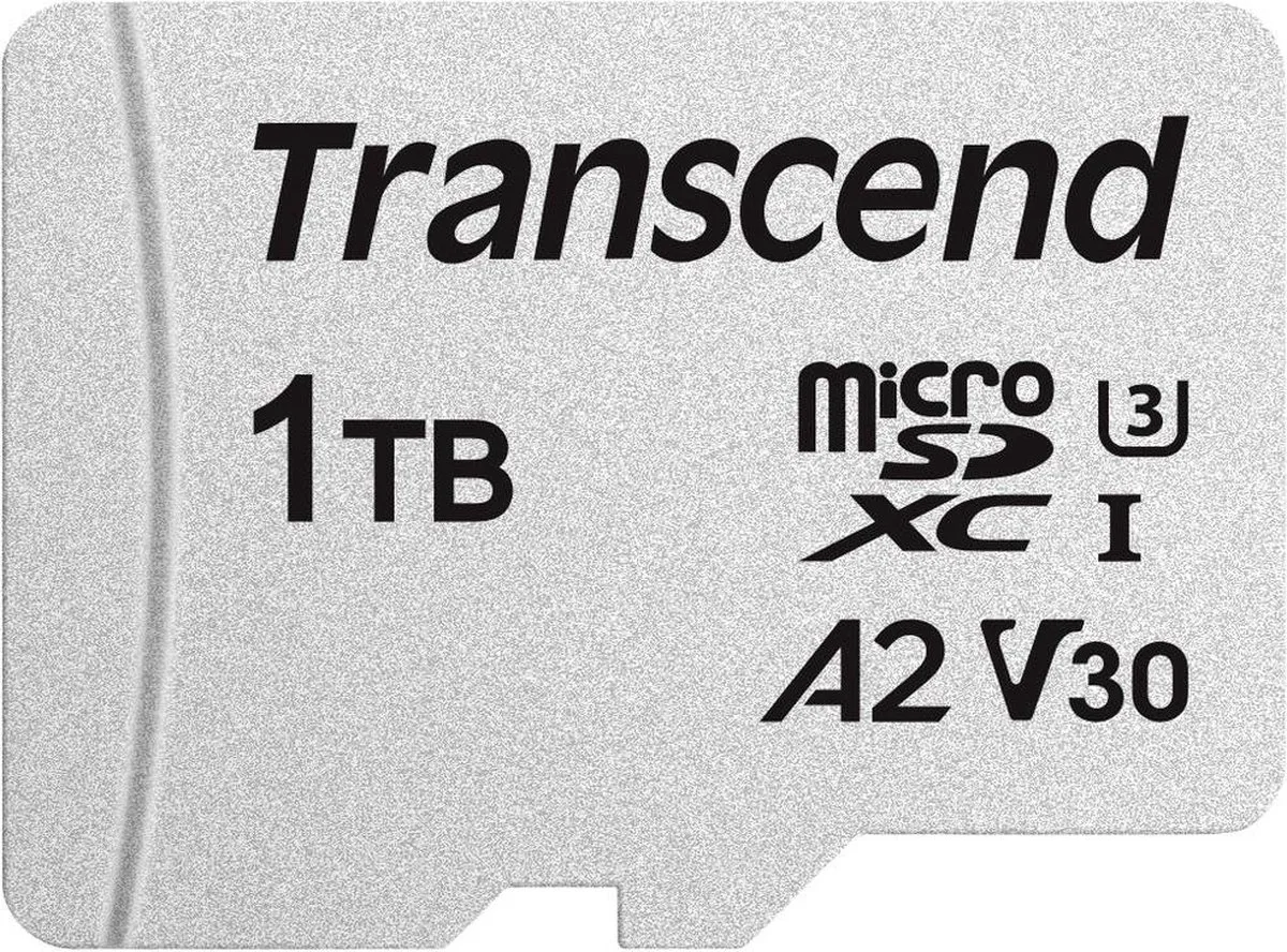 TS1TUSD300S-A microSD-kaart – UHS-I, Class 10, v30 Video Speed Class, A1 Application Performance Cl by Transcend, Kleurloos, 1 TB – cover