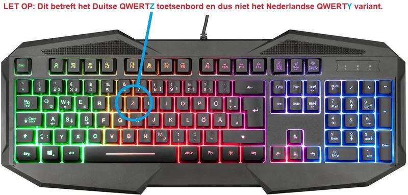 Avonn GXT 830-RW - Bedraad Gaming Toetsenbord - Duits - QWERTZ by Trust, Black, DE – cover
