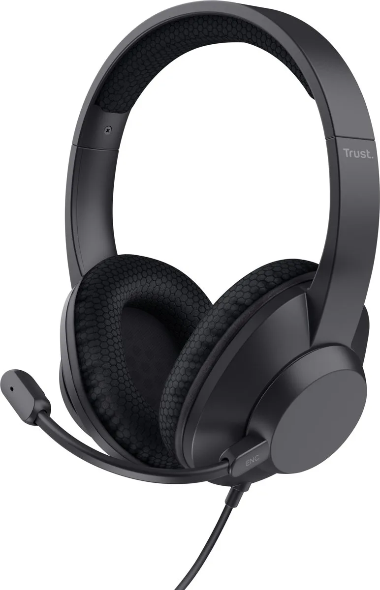 Ayda Max USB ENC Headset - PC Headset - Noise Cancelling Microfoon - Bedraad via USB - Verstelbare Hoofdband de Trust, Noir – jaquette