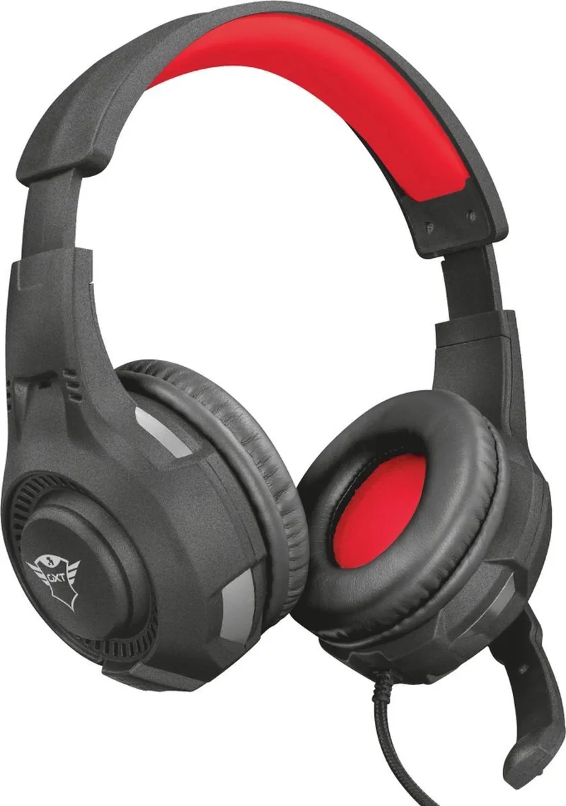 Basics bedrade gamingheadset met microfoon en verstelbare hoofdband, Zwart / Rood van Trust, Zwart, Rood – cover