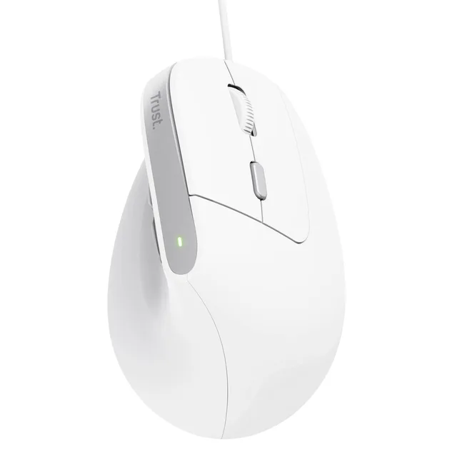 Bayo II - Ergonomische Muis - Verticaal - Bedraad de Trust, Blanc – jaquette 2 sur 2