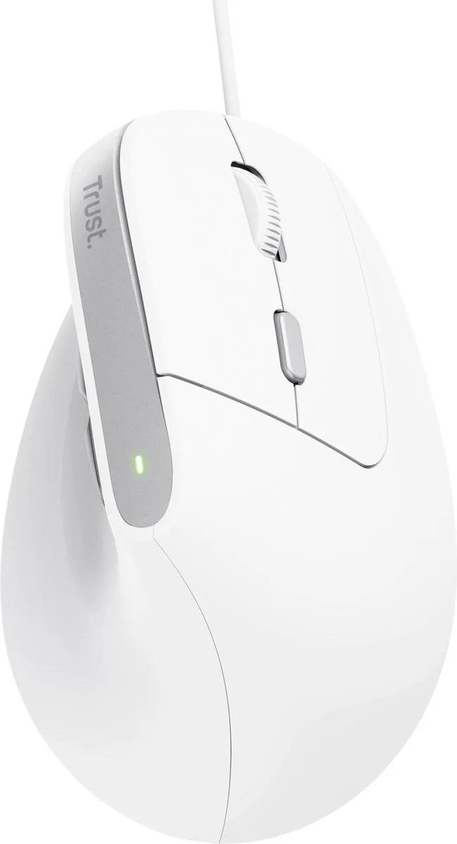 Bayo II - Ergonomische Muis - Verticaal - Bedraad de Trust, Blanc – jaquette 1 sur 2