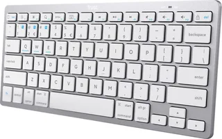 Draadloos Toetsenbord - Bluetooth - Universeel - Laptop, PC, Tablet, Ipad, iPhone - Ultra-Dun Design - Zilver van Trust, Zilver, US – cover 1 van 2