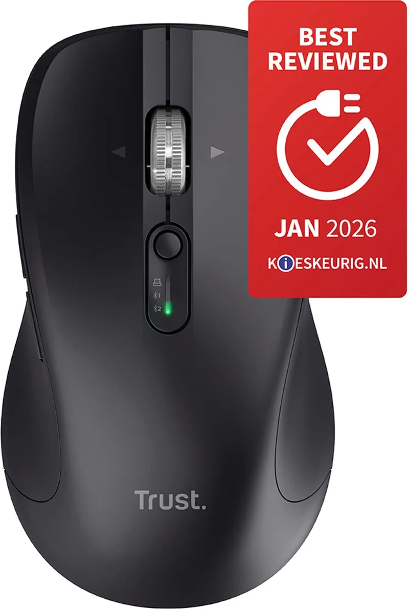 Ferro - Draadloze Muis - Hyperscrollwiel - Multi-device - Stille Knoppen by Trust, Black – cover