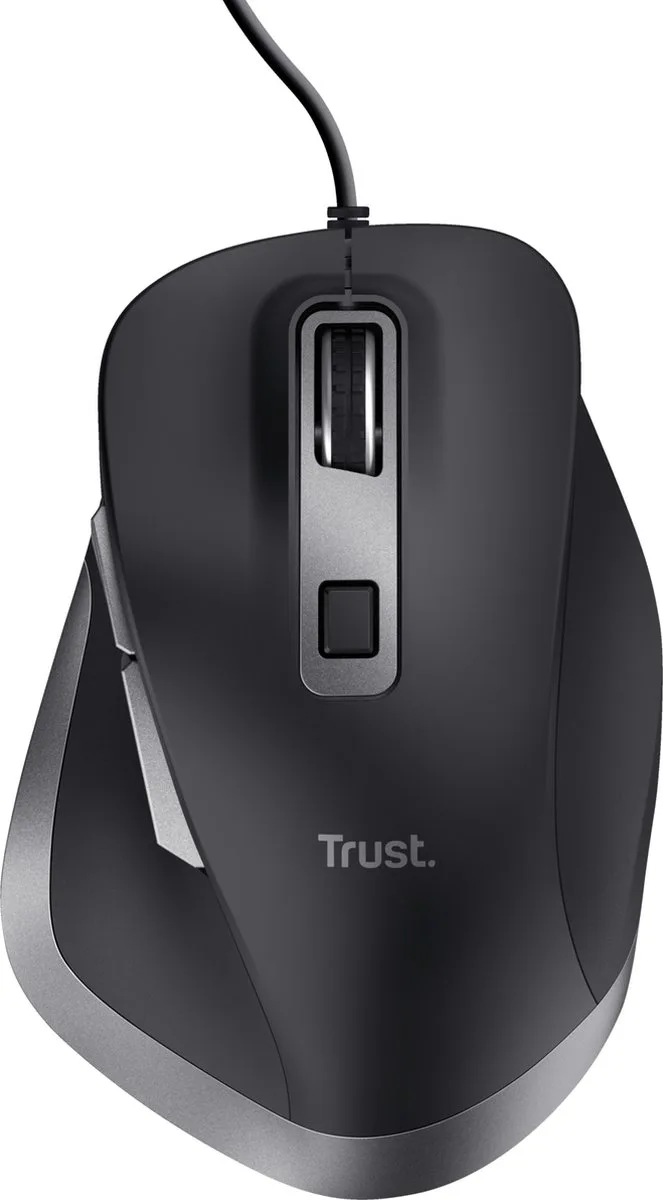 Fyda - Bedrade Muis - Comfortabele Grip - 6 Knoppen - 5000 DPI van Trust, Zwart – cover