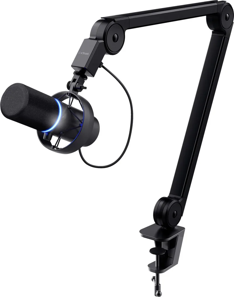 GXT 255+ ONYX - Streaming Microfoon - voor podcast en streamen - inclusief verstelbare arm & Pop filter - met verlichting by Trust, Black – cover