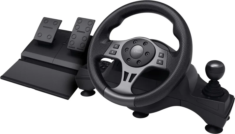 GXT 289 Movi - Racestuur met Pedalen - Vibration Feedback - 270 graden Draaibereik - Voor PC - Zwart van Trust – cover