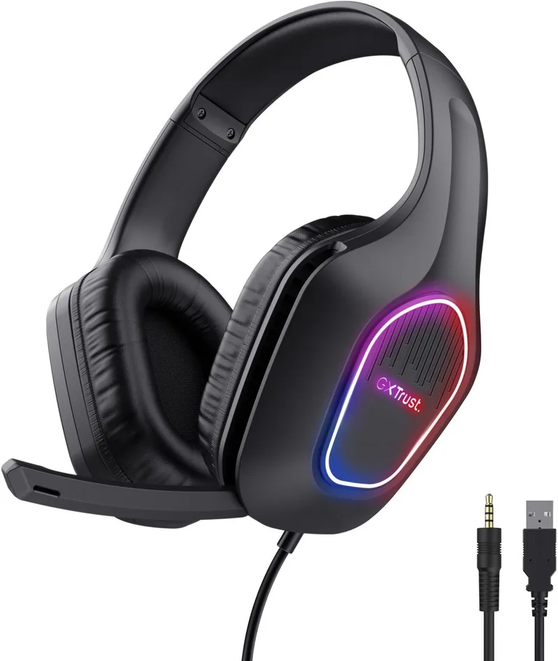 GXT 416 Zirox - Gaming Headset - RGB Verlichting - Bedraad - 50mm Drivers - Over-ear by Trust, Black – cover