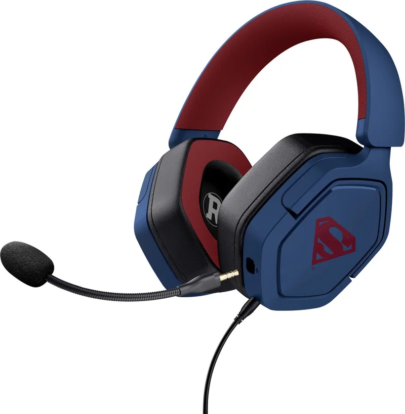 GXT 492SM Carus - Gaming Headset - Bedraad - 50mm Drivers - Over-ear - Superman Blauw by Trust, Blue, Red – cover