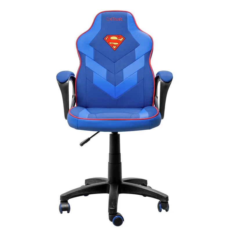 GXT 703SM Revvo - Kinder Gaming Stoel Superman Editie - Kinder Bureaustoel - Superman de Trust, Bleu – jaquette