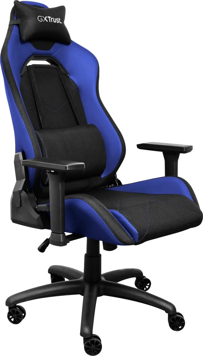 GXT 714B Ruya - Ergonomische Gamestoel - 3D-armleuningen - Ademende Stof en PU-leer - Tot 150 kg van Trust, Blauw – cover